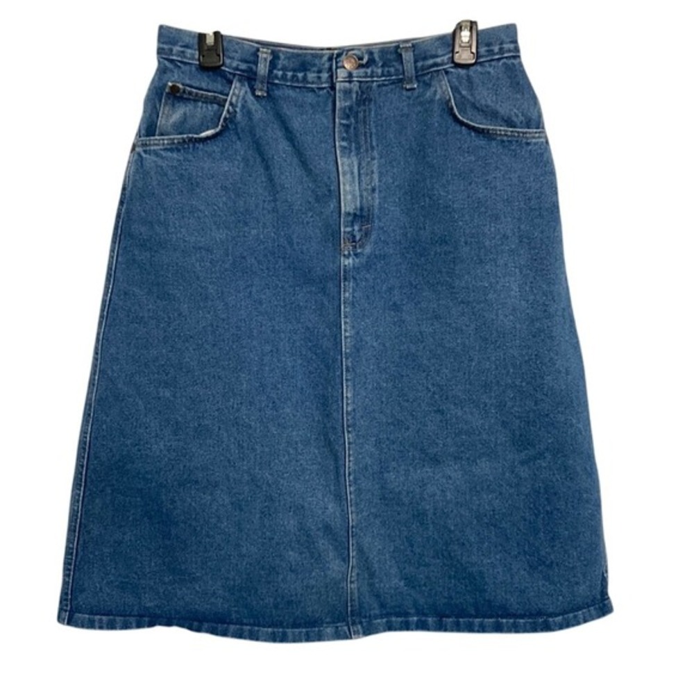 Vintage‎ Cap Ferrat Denim Midi Skirt Blue Medium Wash Made in USA High Waisted